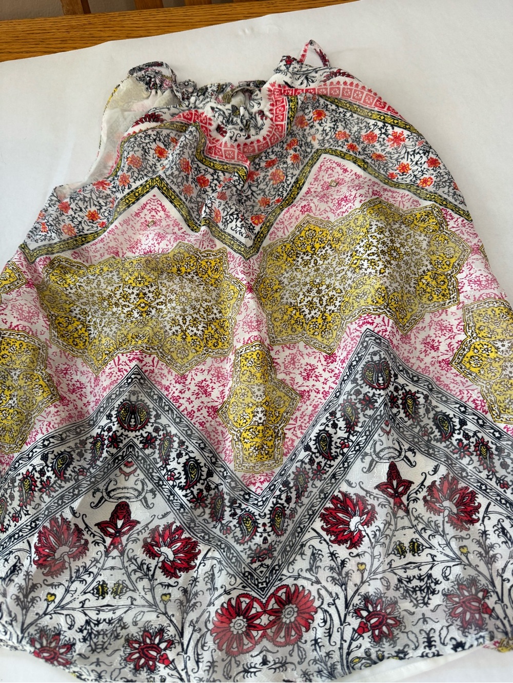 LOFT Boho Floral Print Sleeveless floral Blouse - Pink, Yellow, Black sz small